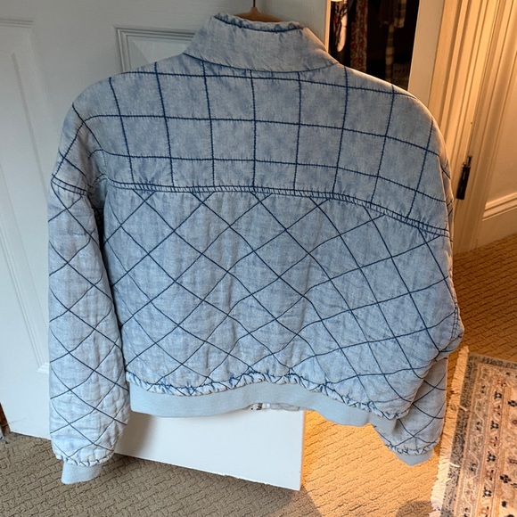 Blank NYC Light Blue Denim Quilted Jacket - Picture 5 of 12